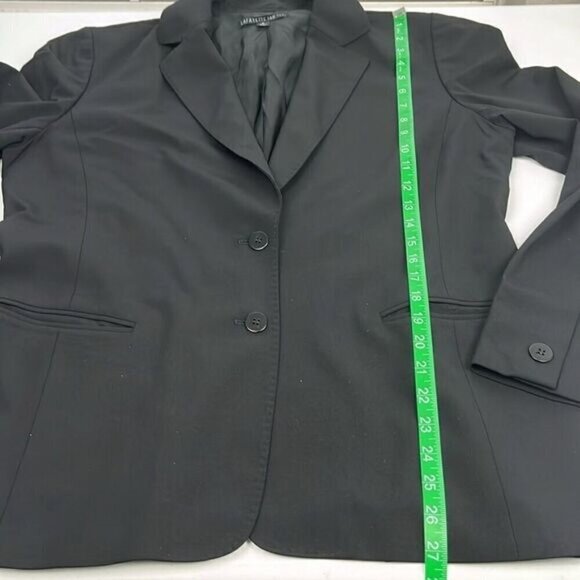 Lafayette 148 Wool Blazer Longline Two-Button Black Front Pockets Jacket 16 - Picture 11 of 14